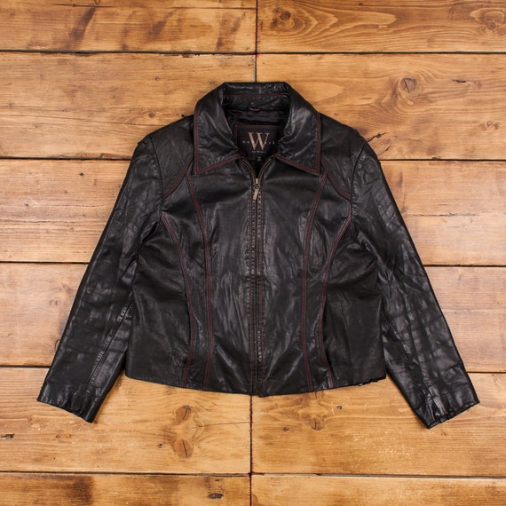Vintage Winlit Leather Jacket XL New York Black W… - image 1