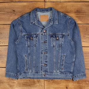 vintage Levi&#39;s Trucker Jacket L 90s bleu