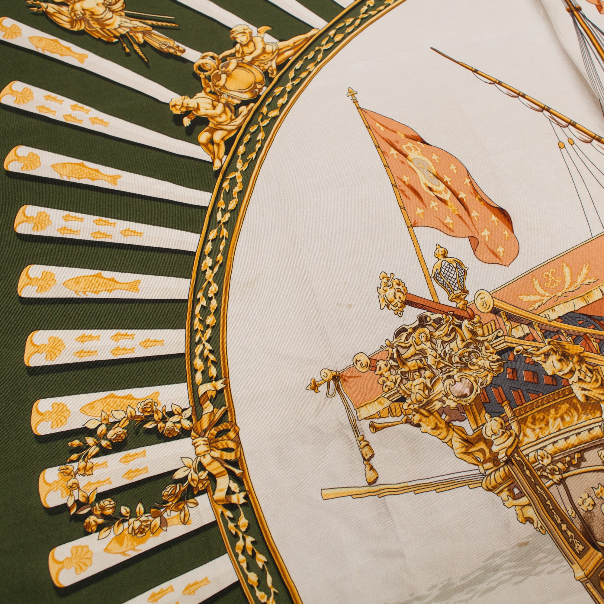 Vintage Hermes Silk Scarf Carre La Marine a Rames Ledoux Rybal