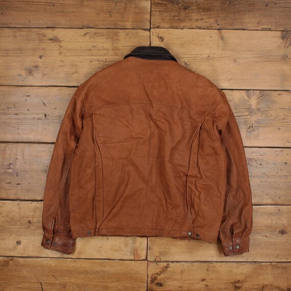 Vintage St John's Bay Leather Jacket L 90s Dad Blanket Lined Vintage St John's Bay Leather Jacket L 90s Dad Blanket Lined