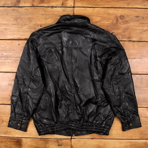Vintage Leather Works Leather Jacket XL Patchwork Bomber Black - Etsy