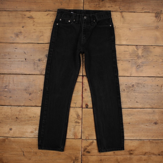 Levis 505 Jeans 29x29 Mens 00s Black Regular Straight Leg Zip Fly 