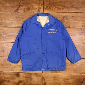 Vintage Pro Fit Coach Jacket XL 80s North Pole Lodge Lined USA Made Blue
