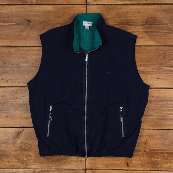 Vintage Izod Windbreaker Gilet XL 90s Vest Blue Zip Etsy Denmark