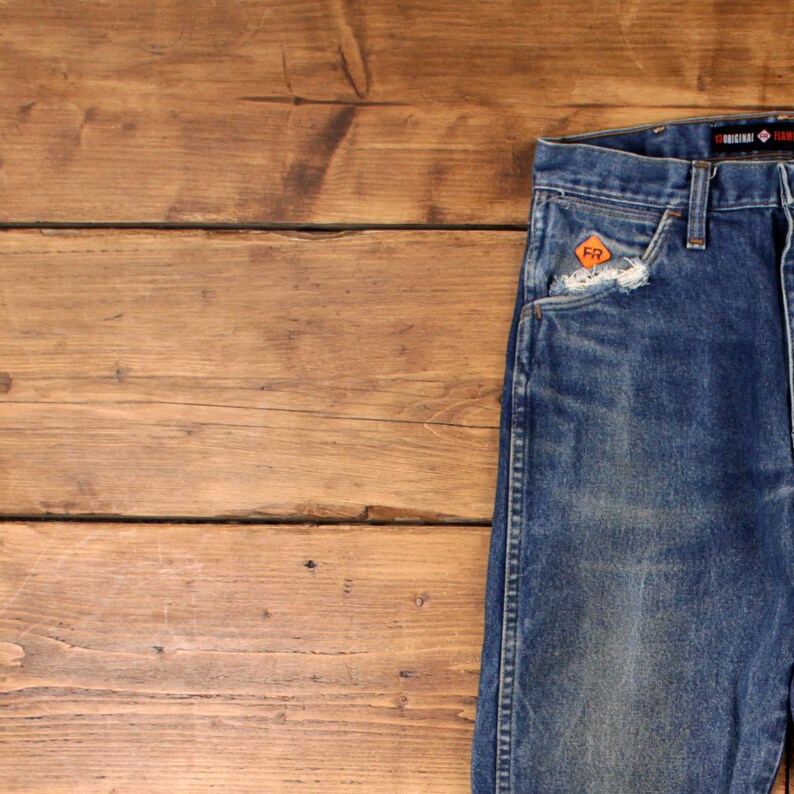 Vintage Wrangler Jeans Hose Hose 29x32 FR Denim Unisex Gerade Blau Bild 7
