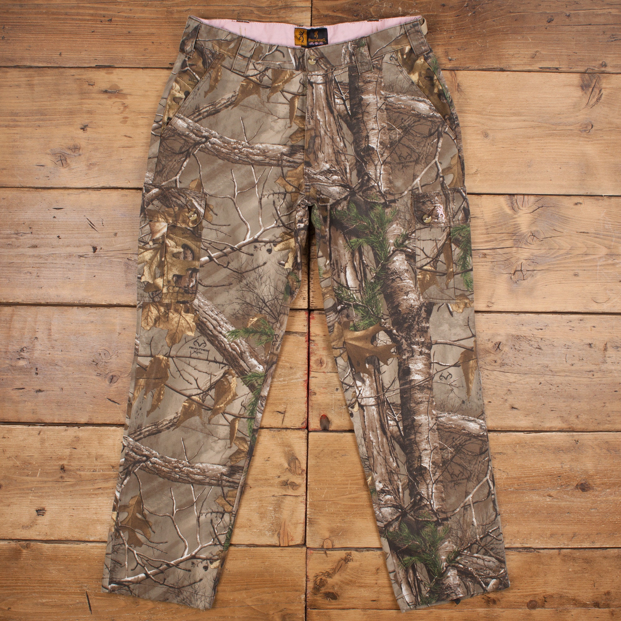 Vintage Browning Hunting Pants Trousers 36x32 Realtree Womens Tapered Brown