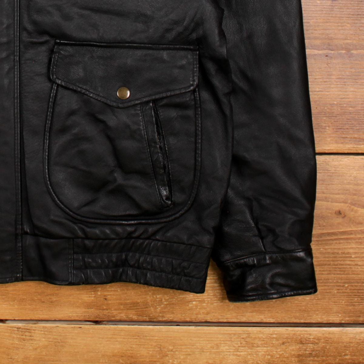 Vintage St John's Bay Leather Jacket L Bomber Black - Etsy