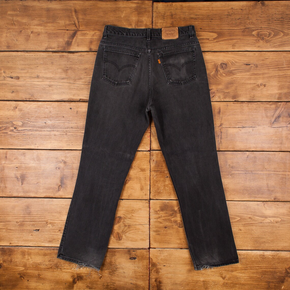 Vintage Levis Jeans 33 x 31 Dark Wash Straight Grey Womens Orange Tab Denim, foto 2 di 5