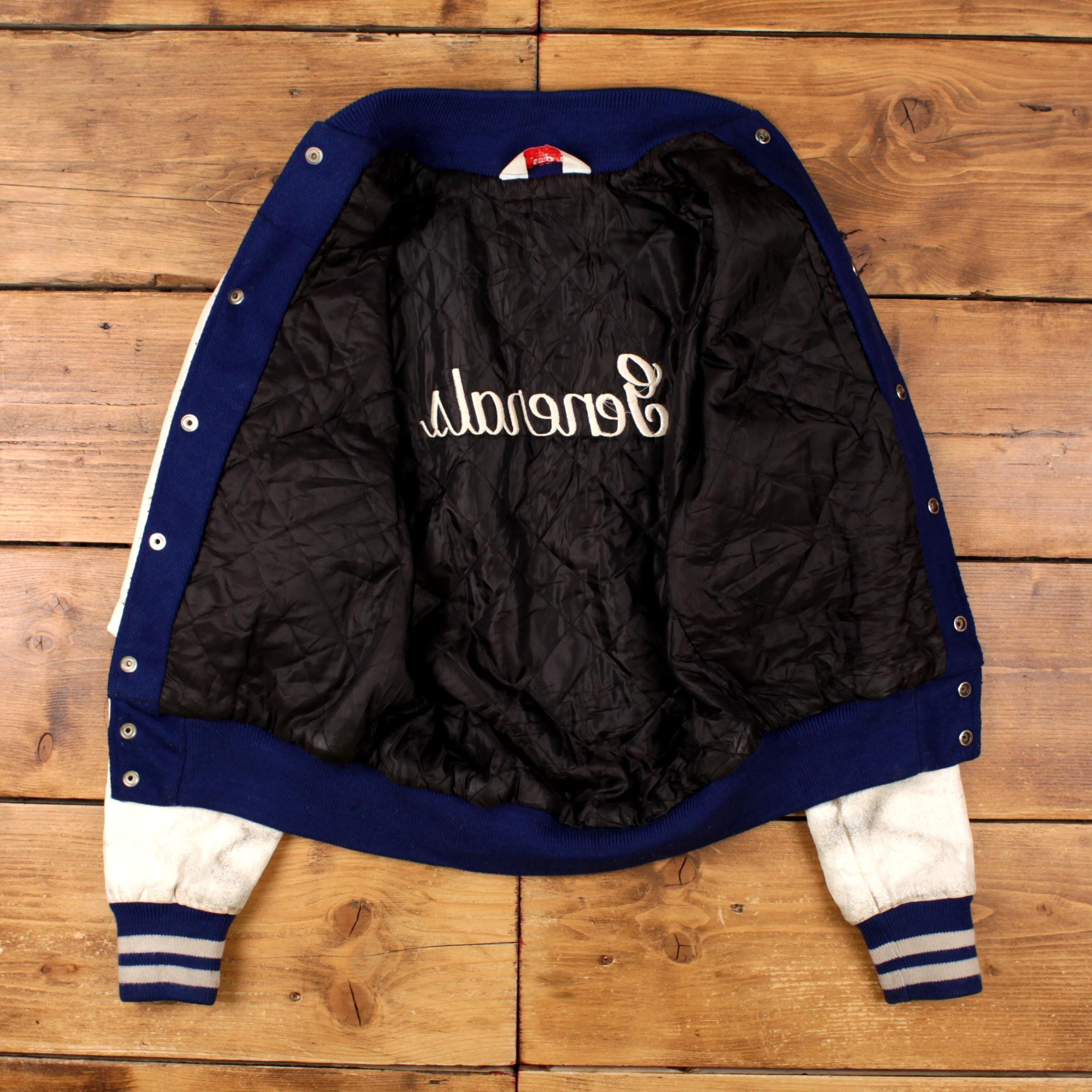 Vintage Empire Varsity Jacket M 70s Bomber Embroidered Blue - Etsy