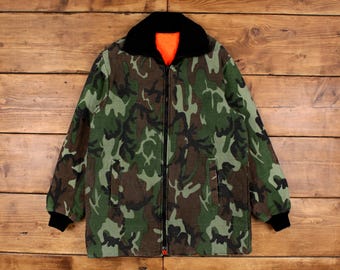 Vintage 90s Mount'n Prairie Duck Camo Canvas Hunting Jacket