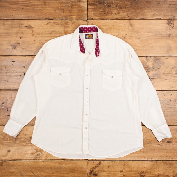 Vintage Karman Western Shirt Snap XL USA Made 80s Kenny Rogers  