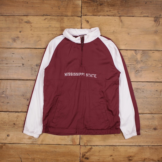 Vintage Red Oak Windjacke L Track College Mississippi Rot Damen