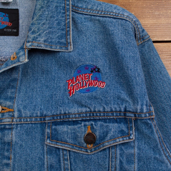 Vintage Planet Hollywood Denim Jacket M Oversized… - image 6