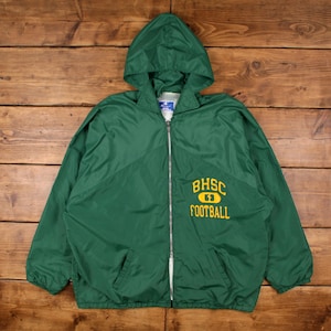 Vintage Champion Windbreaker Jacket XL 90s BHSC College USA Made Green