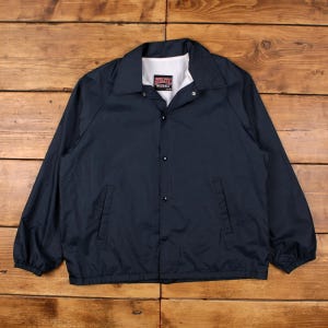 Vintage Athletic Works Coach Jacket XL 90s Fleece Lined Windbreaker USA Made