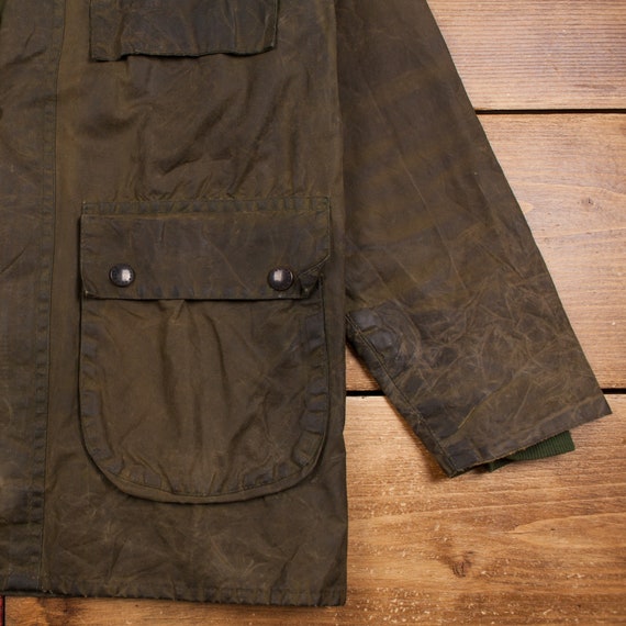 Vintage Barbour Bedale Jacket C34 S Wax Cotton Hu… - image 7