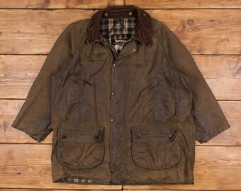 Vintage Barbour Wax Jacket Small Brown Waxed Cotton Field Coat