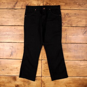 Vintage Jeans Pants Trousers 36x28 USA Made 80s Unisex Bootcut Black