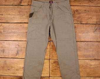 Vintage Wrangler Workwear Pants Trousers 36x30 Mens Straight Brown Cotton
