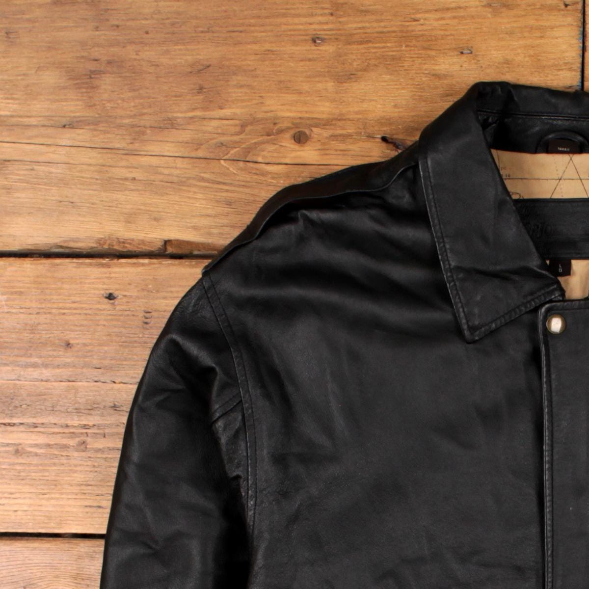 Vintage St John's Bay Leather Jacket L Bomber Black - Etsy