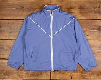 Vintage Windbreaker Jacket S 90s Blue Womens