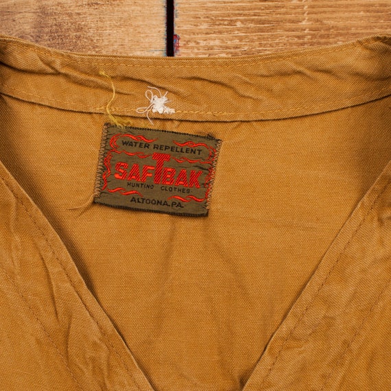 Vintage SafTbak Hunting Gilet M 70s Vest Brown Bu… - image 4