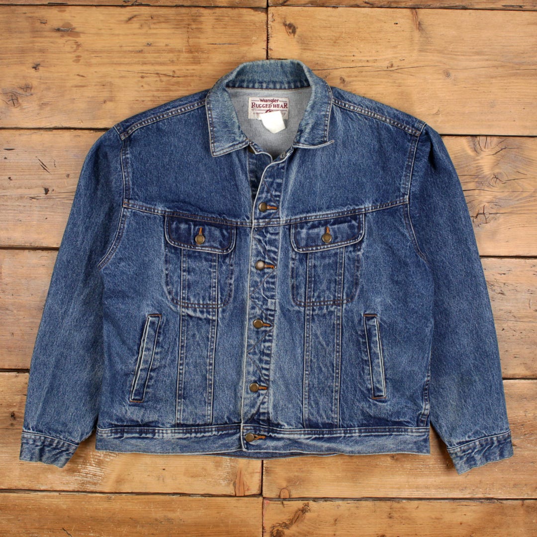 Vintage Wrangler Denim Jacket L 90s Trucker Blue - Etsy Canada
