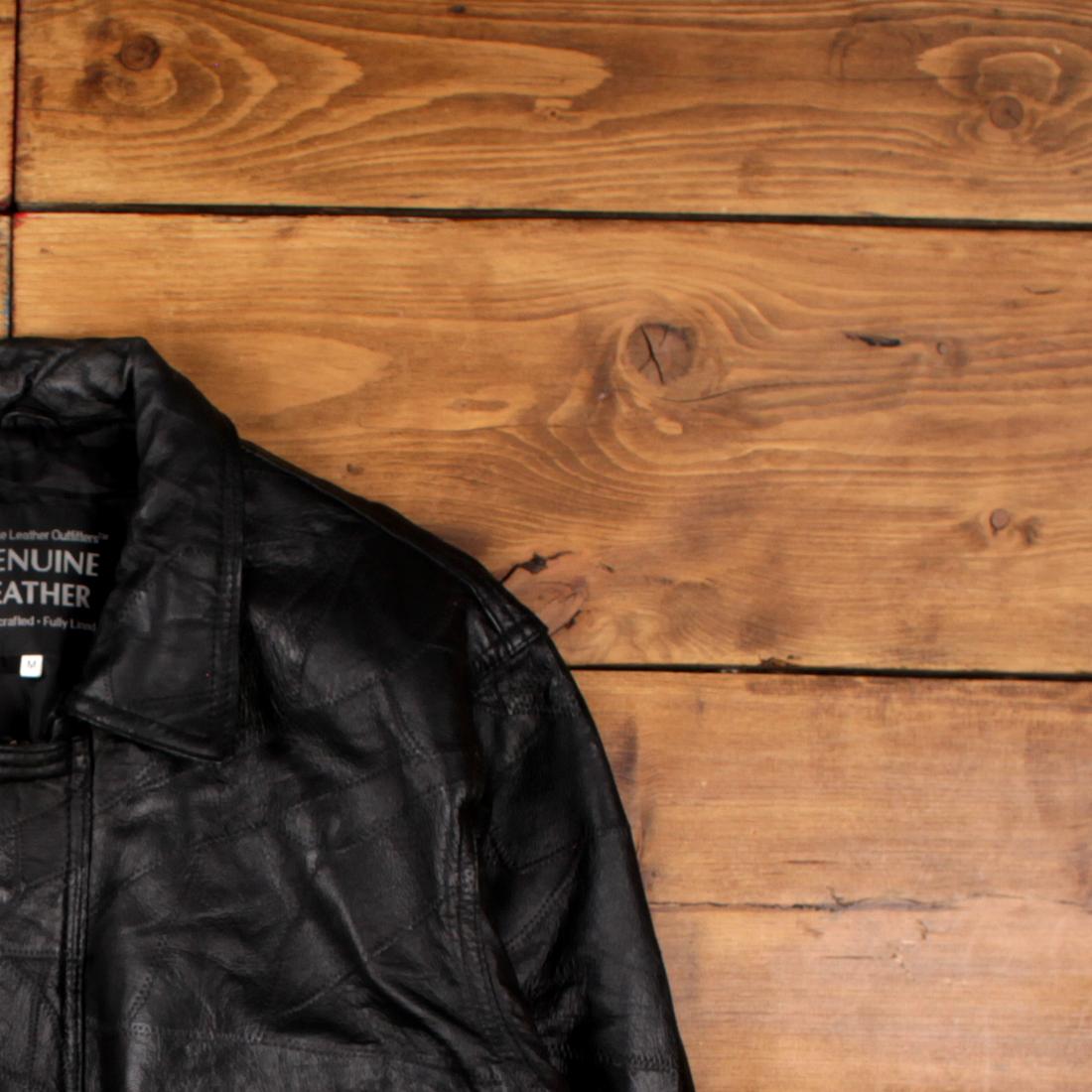 Vintage Napoline Leather Outfitters Leather Jacket M Patchwork