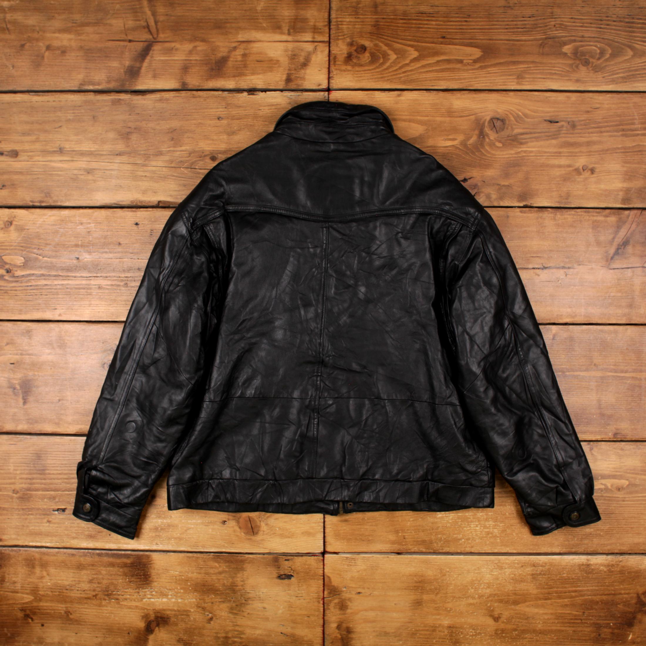 Vintage Members Only Leather Jacket XL 90s Bomber Black - Etsy