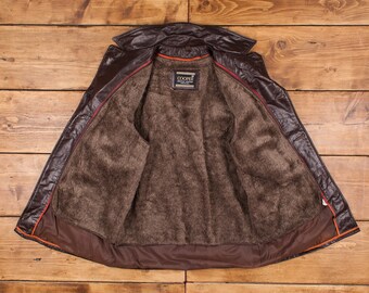 Vintage Cooper Leather Jacket L 70s USA Made Brown Button - Etsy