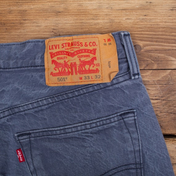 Vintage Levis 501 Jeans 31 X 30 Straight Leg Dark Grey Denim - Etsy