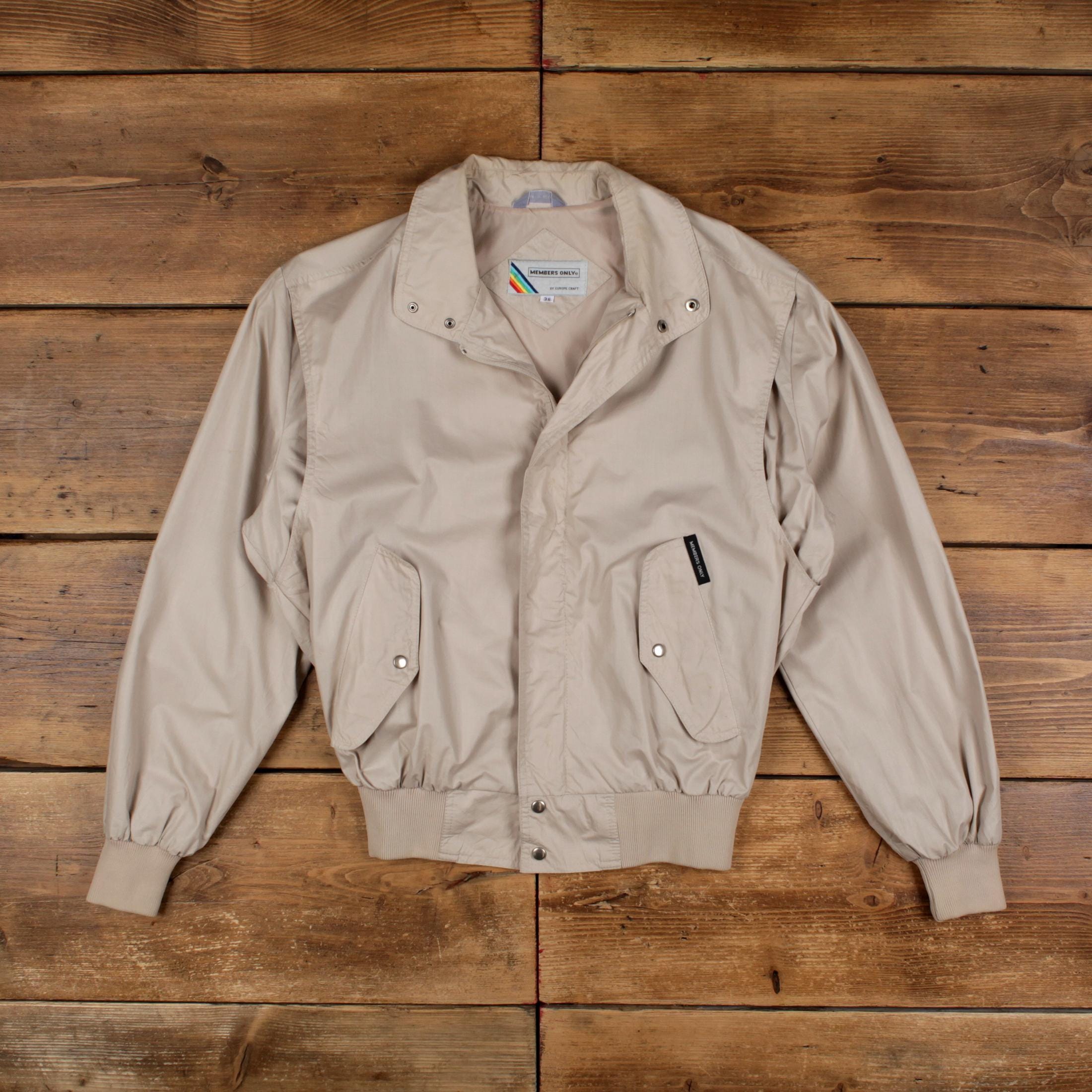 Vintage Members Only Bomber Jacket S Windbreaker Beige - Etsy