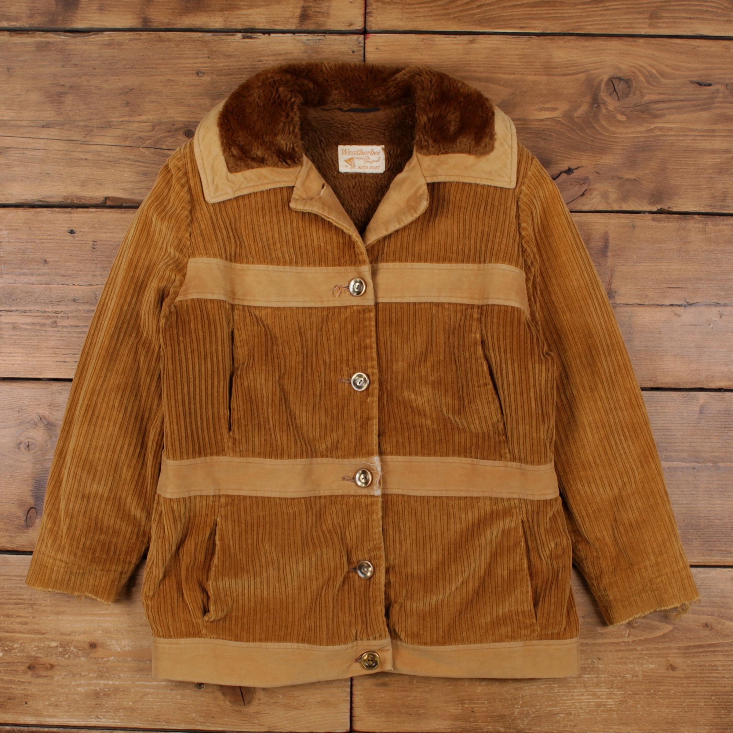 Vintage 70s Corduroy Coat With Fur - Etsy
