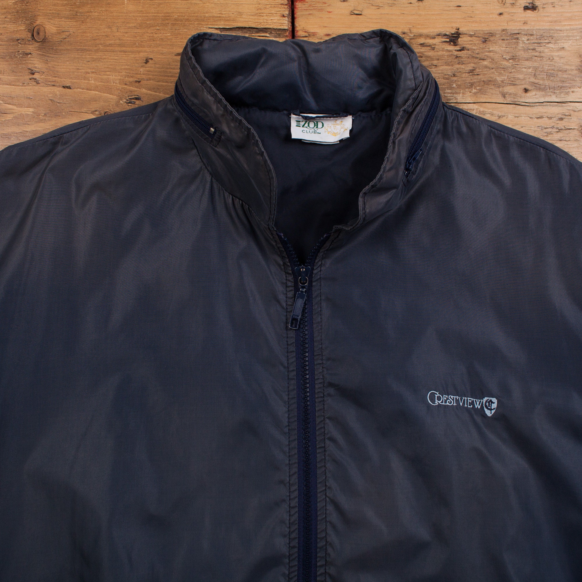 Vintage Izod Club Windbreaker Jacket 2XL 80s Bomber Grey Zip