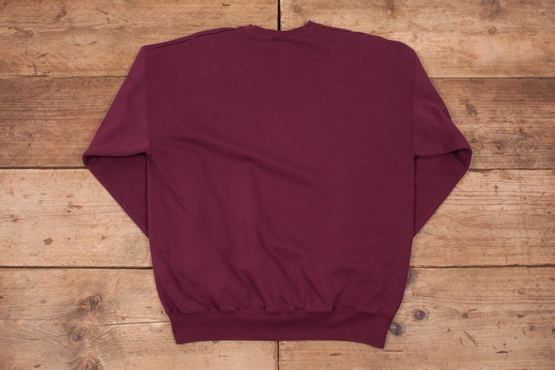 Mens Vintage Champion Red Maroon Drop Shoulder Sweatshirt Jumper XL 46\u201d R12181
