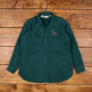 Vintage L.L.Bean Chamois Shirt Button XL USA Made 90s Reh Herren Gestickt
