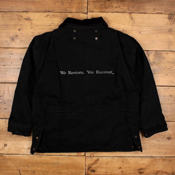 Vintage Old Mill Workwear Jacket L Embroidered Padded Black - Etsy