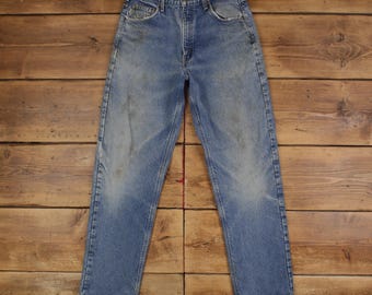 Pantalones vaqueros Carhartt vintage, rectos, azules, para hombre, talla 30 x 33, con forro de manta