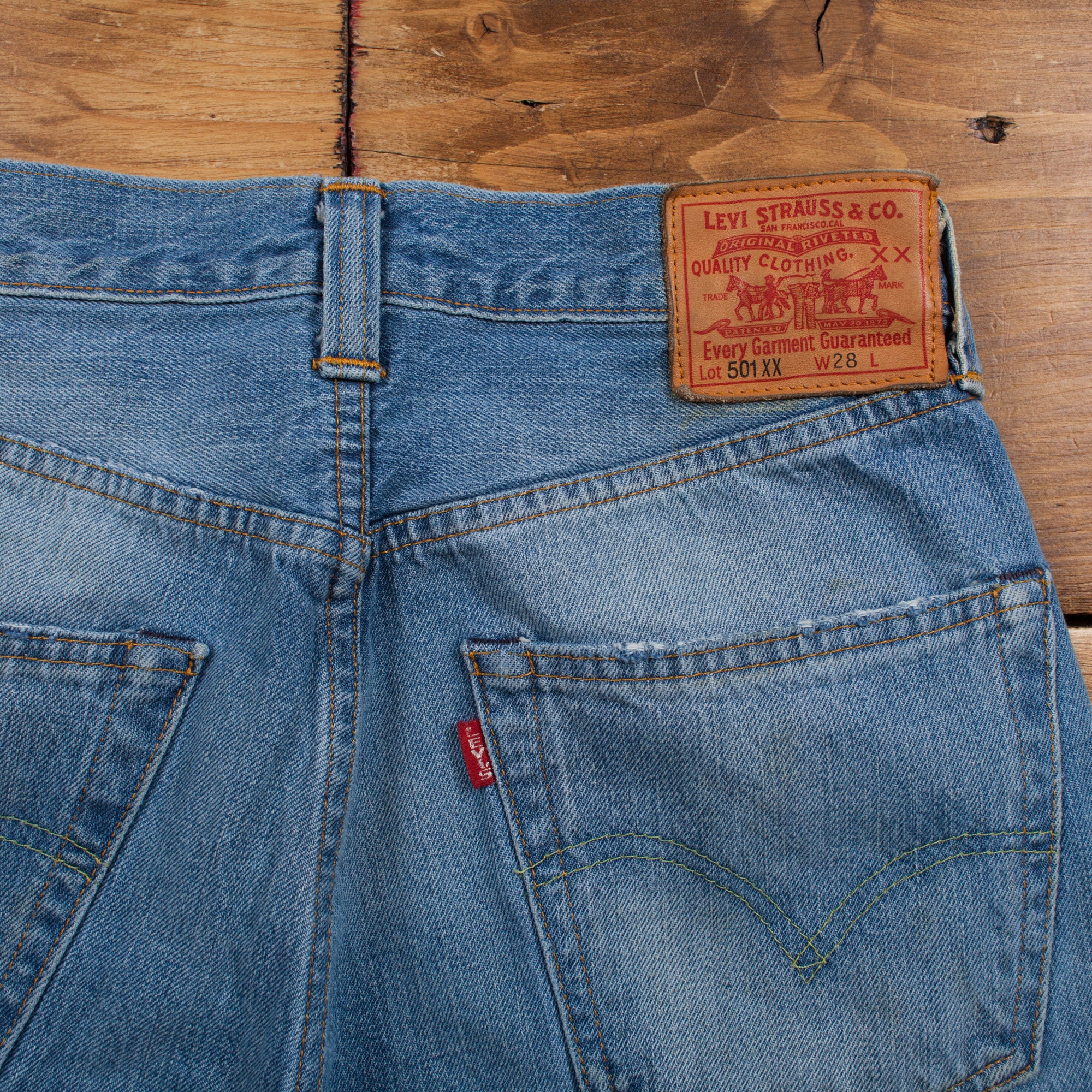 Western Cotton Stitch 501 Levi’s Levis 501XX Ltd Edition Raw Denim Button Fly Jeans 42x32
