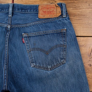 Jeans Levis 501 vintage 34 x 36 Stonewash Straight Blue Red Tab Denim immagine 9