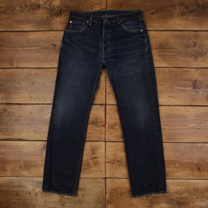 Levis 501 jeans 34 x 34 blauw, regular, rechte vervaagde stonewash-denim met rode tabs