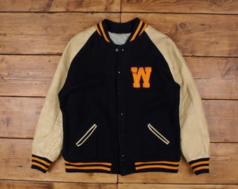 Vintage TM Athletics Varsity Jacket 2XL 80s Bomber Letterman USA