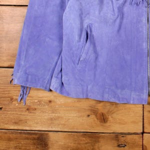 Vintage The Quacker Factory Leather Jacket 2XL Western Suede Fringed Purple image 7