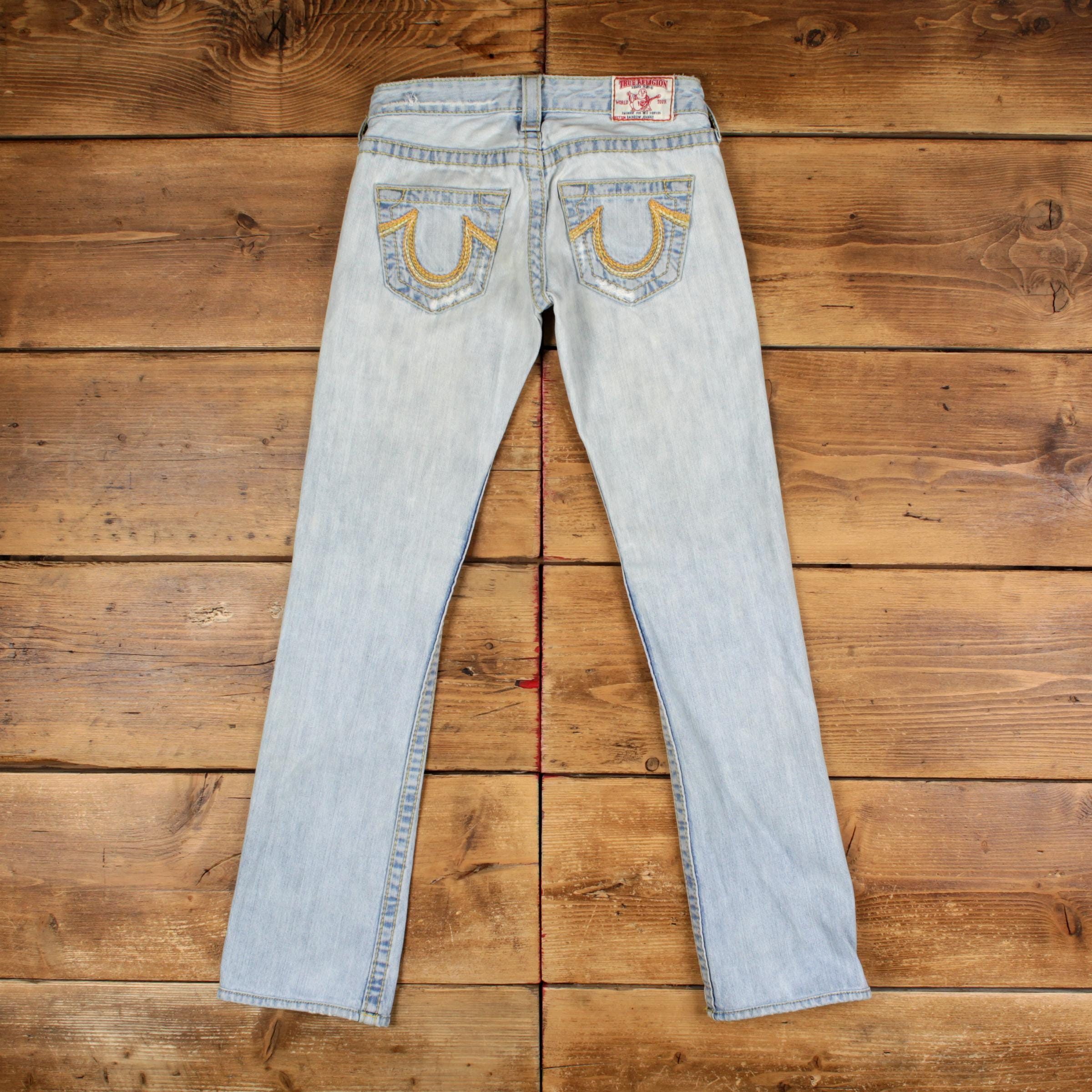 Vintage True Religion Jeans Pants Trousers 26x31 USA Made Rainbow