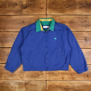 vintage Perry Ellis Coupe-vent XL Bomber Bleu