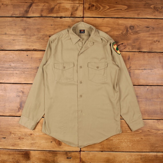 トップス 60's made in USA vintage Lee work shirts Vintage 60s Lee Chetopia Work Shirt Twill Tan Size 20