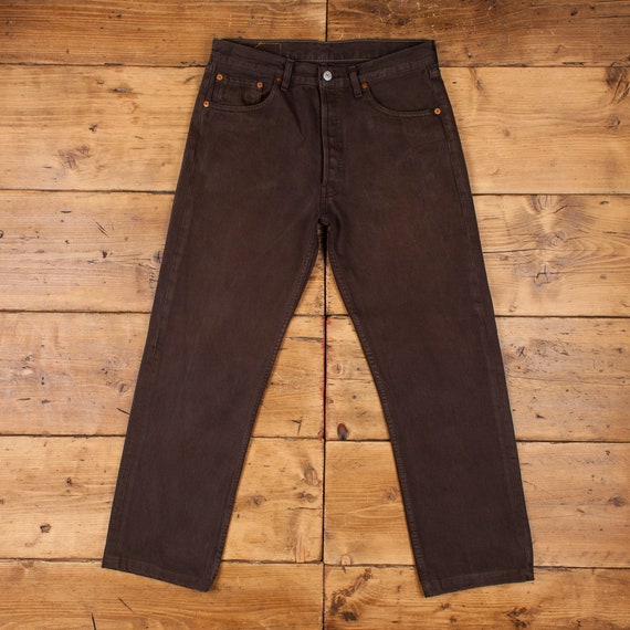 Vintage Levis 501 Jeans 32 X 28 90s Dark Wash Straight Brown - Etsy