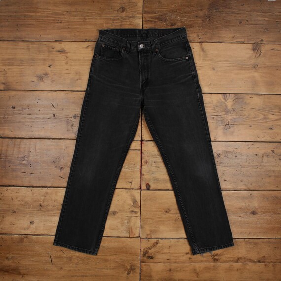 Vintage Levis 516 Jeans 33 x 30 Dark Wash Straight Black Womens Red Tab Denim