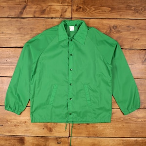 Vintage Coach Jacket L 80s Windbreaker USA Made Green