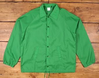 Vintage Coach Jacket L 80s Windbreaker USA Made Green - Etsy